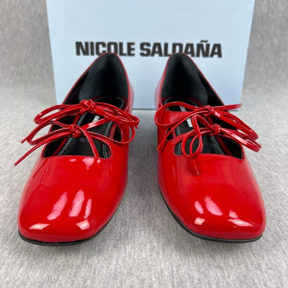 Nicole Saldaña Isabel Shoe Womens 40 (US 10) Cherry Red Patent Leather NEW